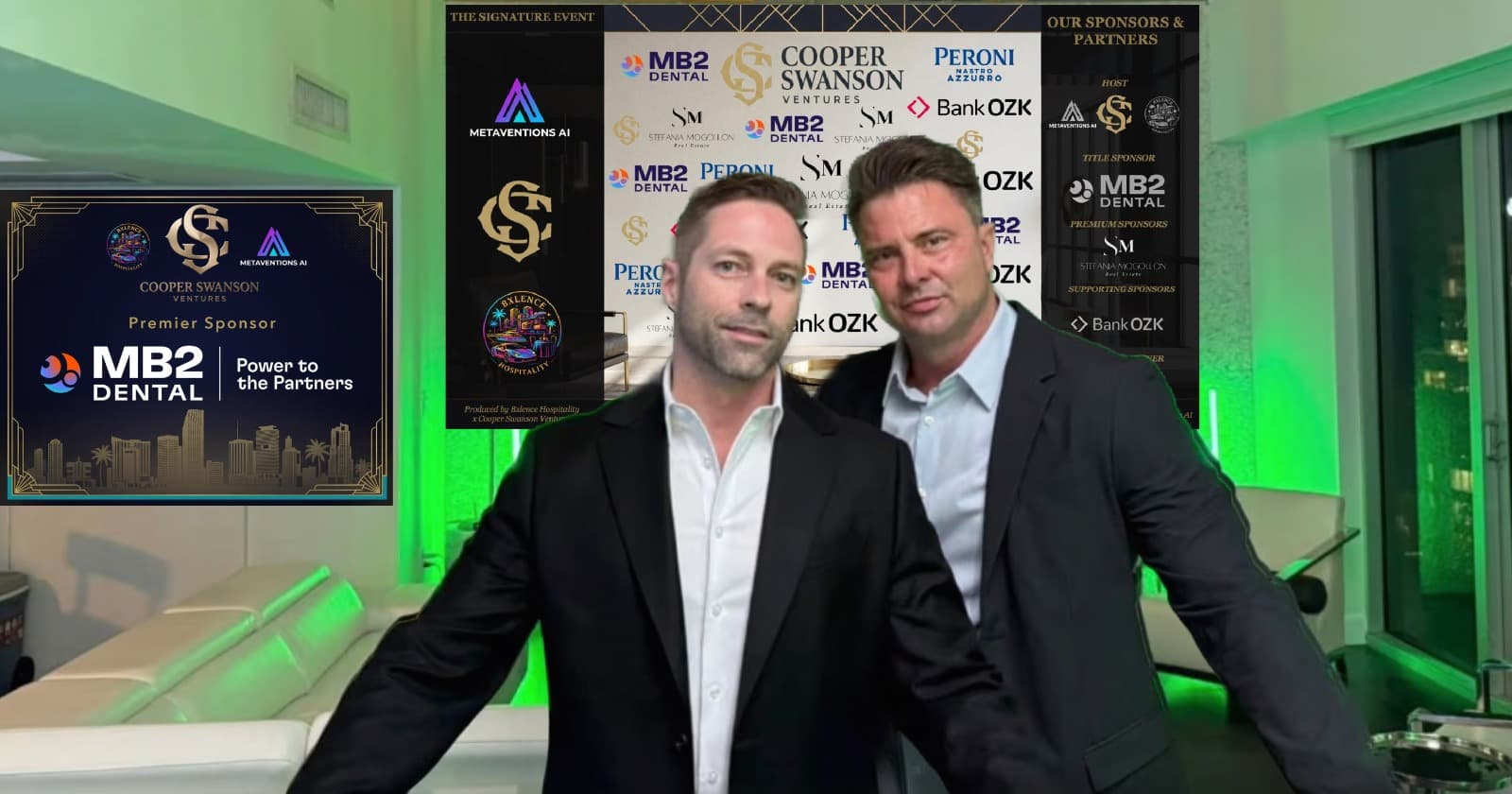 Jordan Cooper & Leif Swanson — The Signature Event with full sponsor backdrop